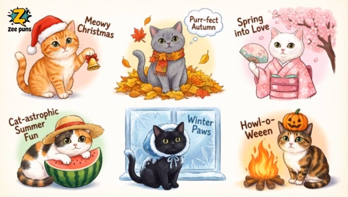 Cute Cat Holiday Puns